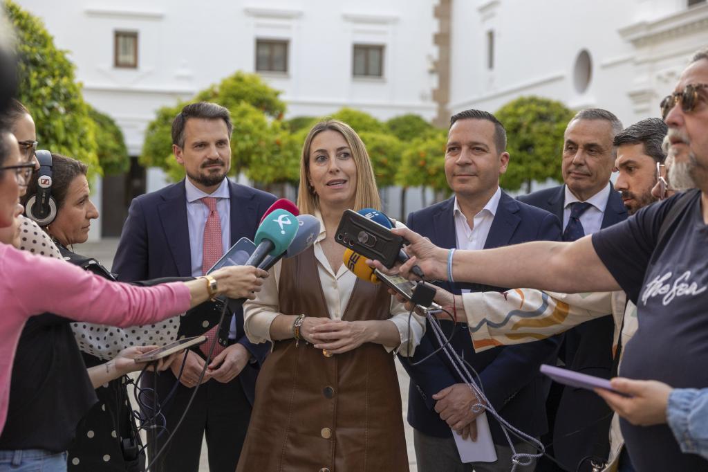 María Guardiola, el jueves en Mérida, tras el anuncio del acuerdo con Vox para formar gobierno de coalición.