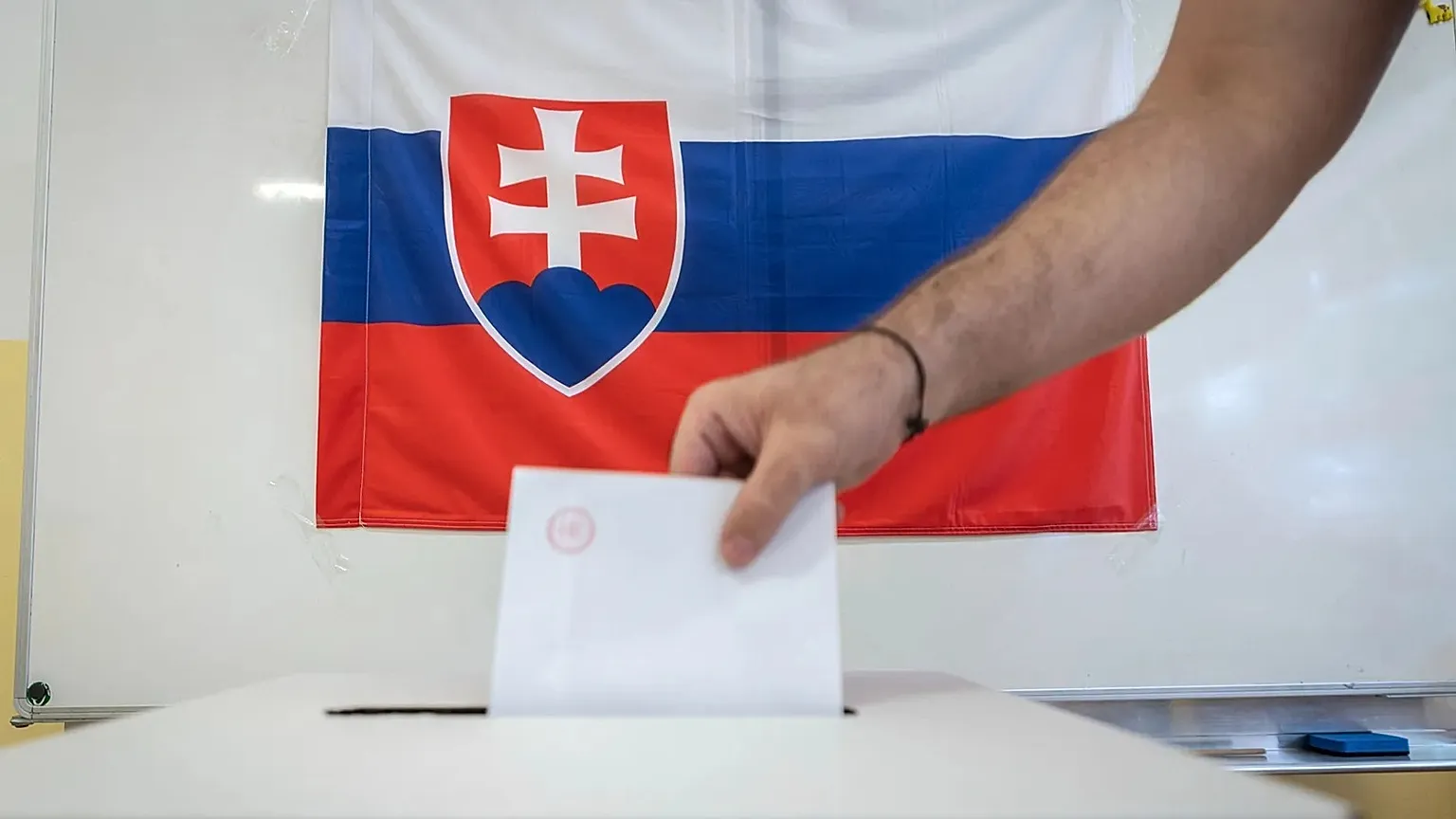 A man casts his ballot during European Parliamentary elections in Bratislava, 8 June, 2024