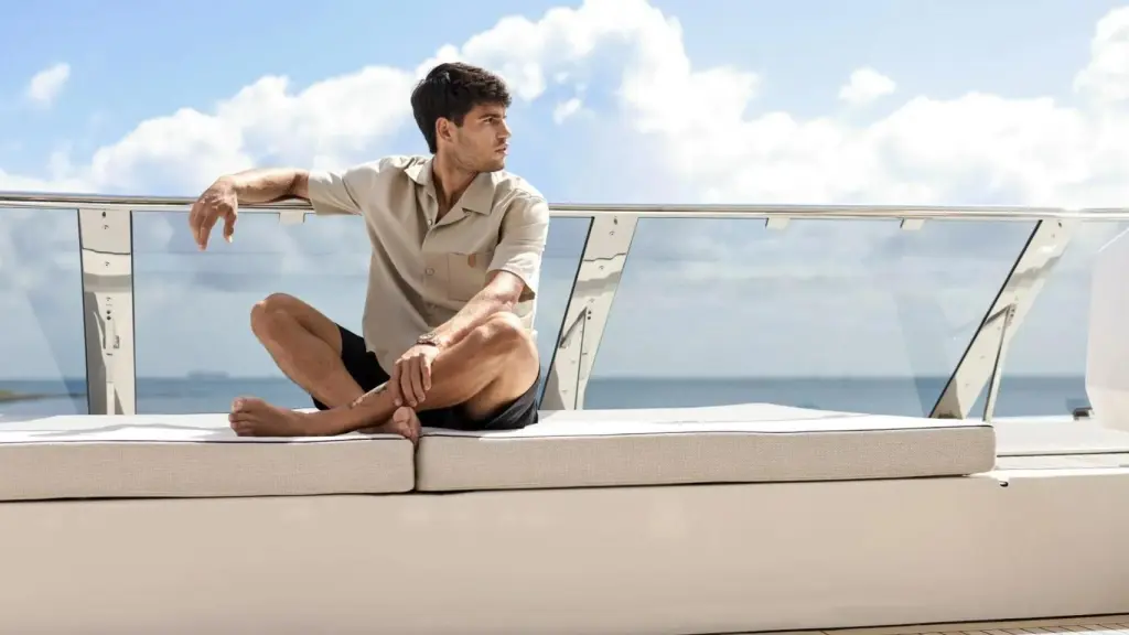 Carlos Alcaraz, en un yate de la firma Sunreef Yachts