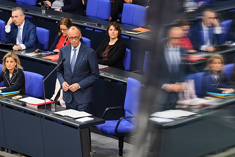 German Chancellor Friedrich Merz speaks in the Bundestag in Berlin, 25 March, 2026