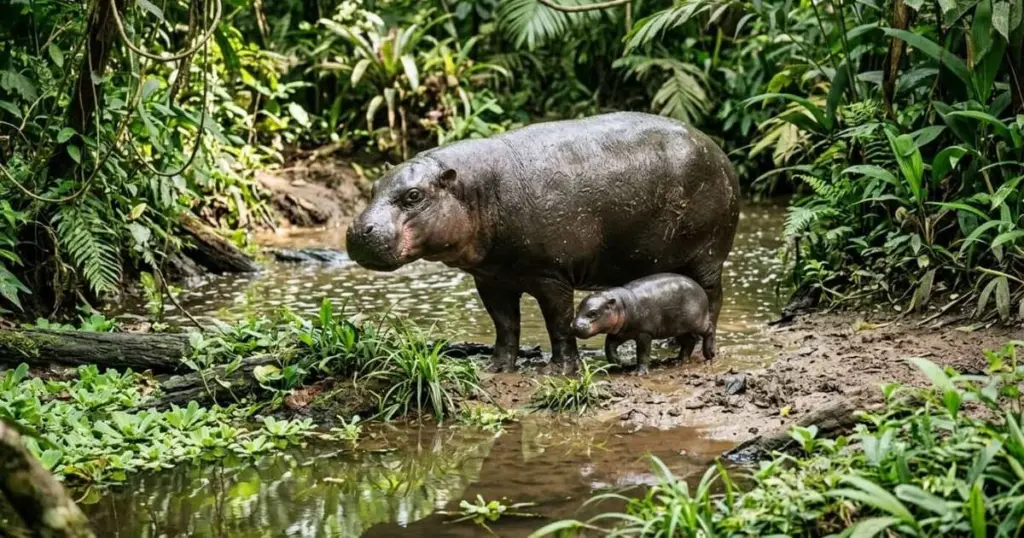 El primer hipopótamo pigmeo nace en España: biólogos emocionados celebran un hito en la conservación