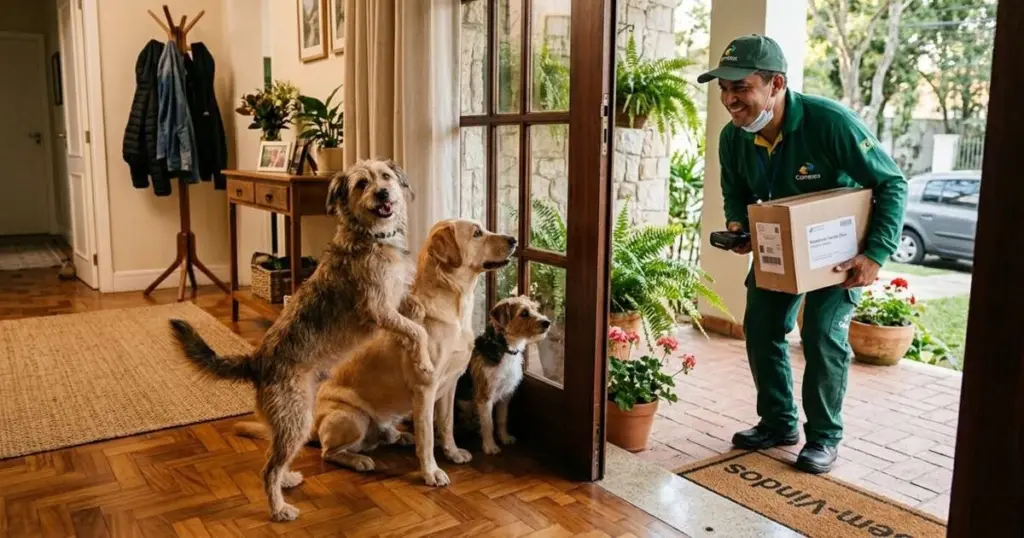 El repartidor que dedicó a sus 3 perros meses de fotos en su último día