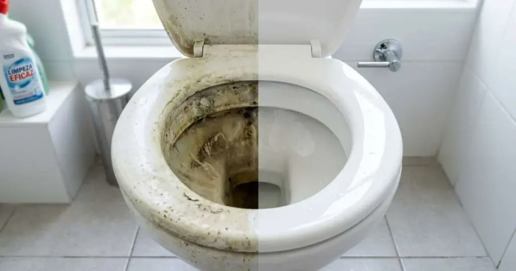 El secreto de bicarbonato y vinagre para un inodoro reluciente sin fregar