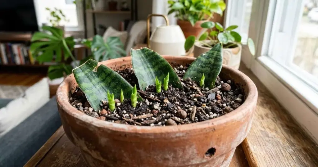 Enterrar un trozo de Sansevieria: el truco secreto de los jardineros para multiplicar tu planta