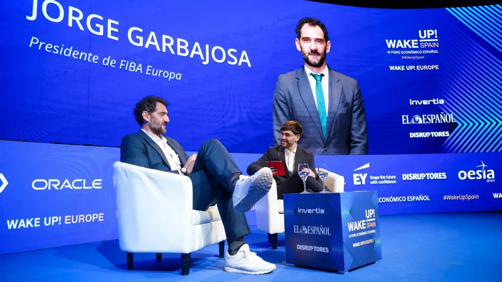 Jorge Garbajosa, presidente de FIBA Europa, durante su conversación en el Wake Up, Spain! Wake Up, Europe! 'Crecimiento, cohesión e incertidumbre'.