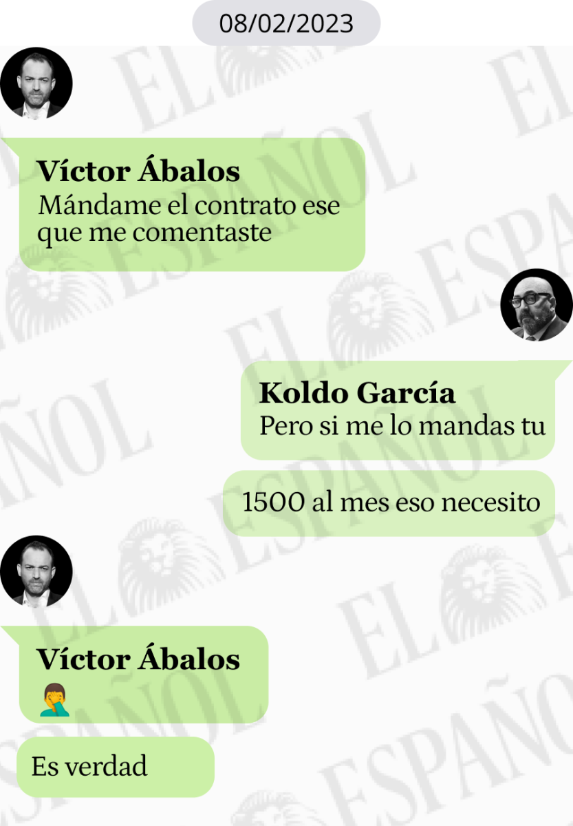 Conversación entre Koldo García y Víctor Ábalos en febrero de 2023