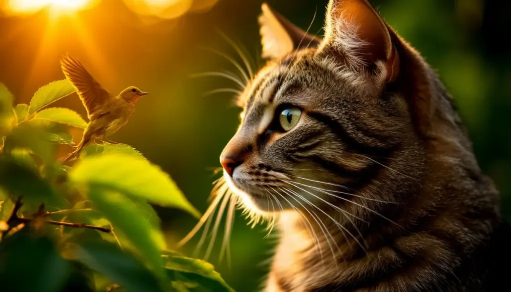 Gato doméstico (Felis catus) y aves: el truco 3-2-1 para un jardín seguro