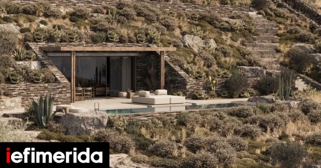 Ni cristal ni hormigón: el refugio en Tinos que revoluciona las Cícladas