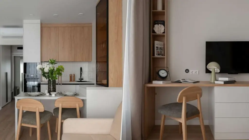 Olga Mirzabaeva: el diseño de interiores para ampliar un estudio de 20m²