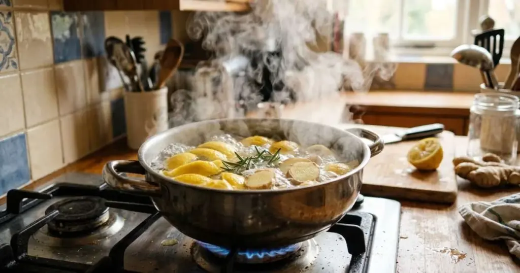 Olvídate de los ambientadores químicos: hierve cáscaras de limón y jengibre para un hogar que huele a fresco