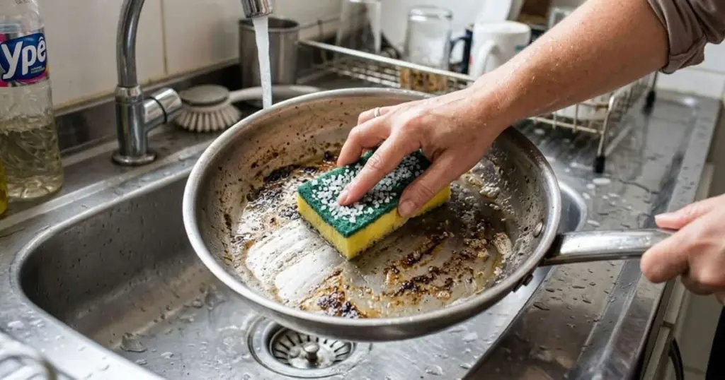 ¿Sal gruesa en tu esponja? El truco de cocina que te ahorrará tiempo y dinero