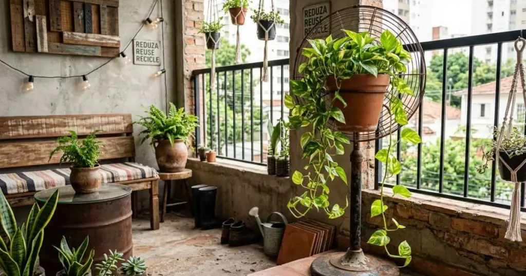 Transforma un ventilador viejo en tu próximo centro de mesa verde