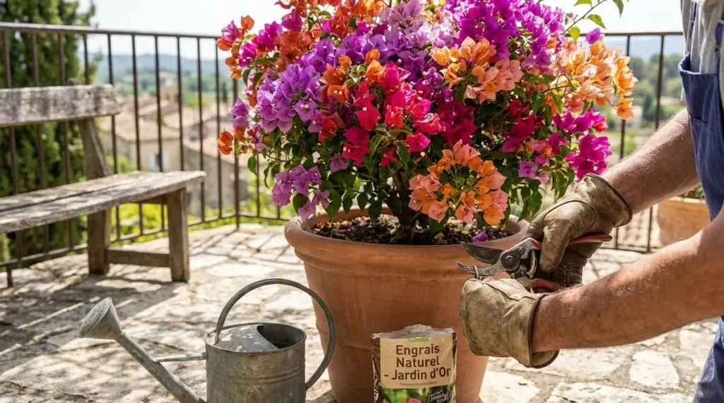 ¿Tu Buganvilla solo da hojas? El truco del estrés para una floración explosiva
