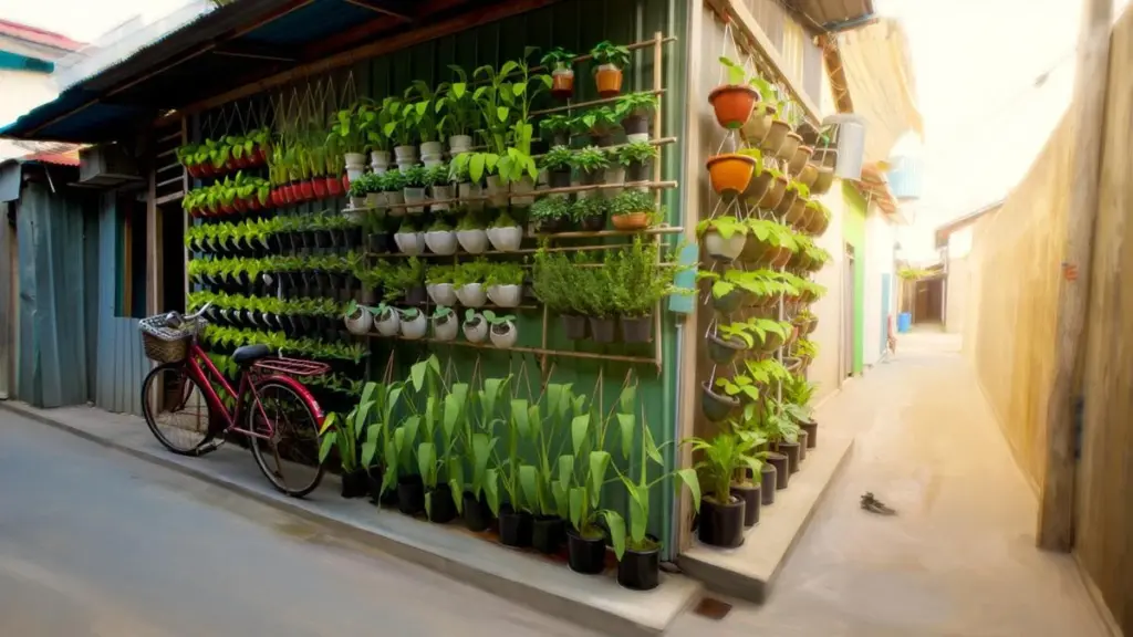 Viviendas en callejones estrechos: el truco de jardinería vertical que enfría tu casa