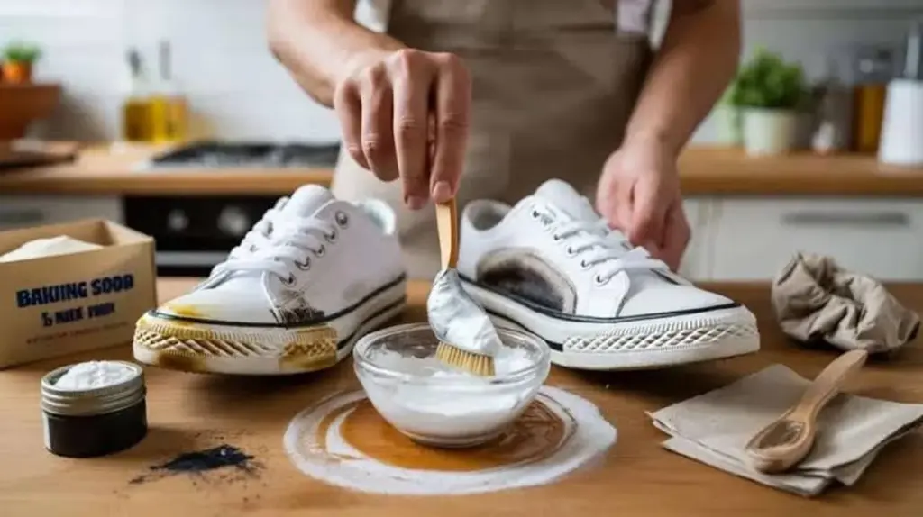Zapatillas blancas impecables: el truco del bicarbonato de sodio sin lavadora