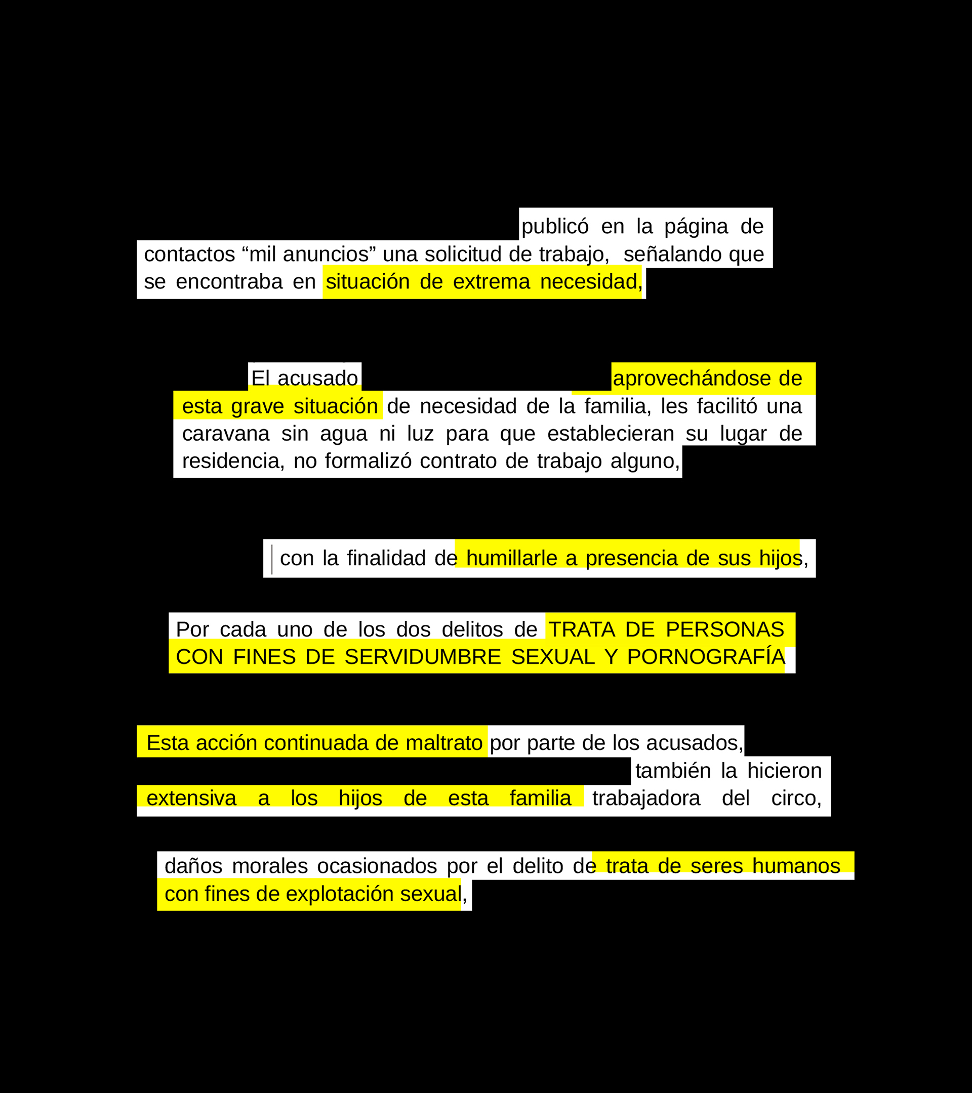 Escrito de la Fiscalía de Cáceres.