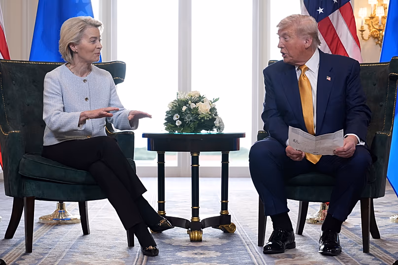 US President Donald Trump and European Commission President Ursula von der Leyen at the Trump Turnberry golf course in Sunday, 27 July, 2025