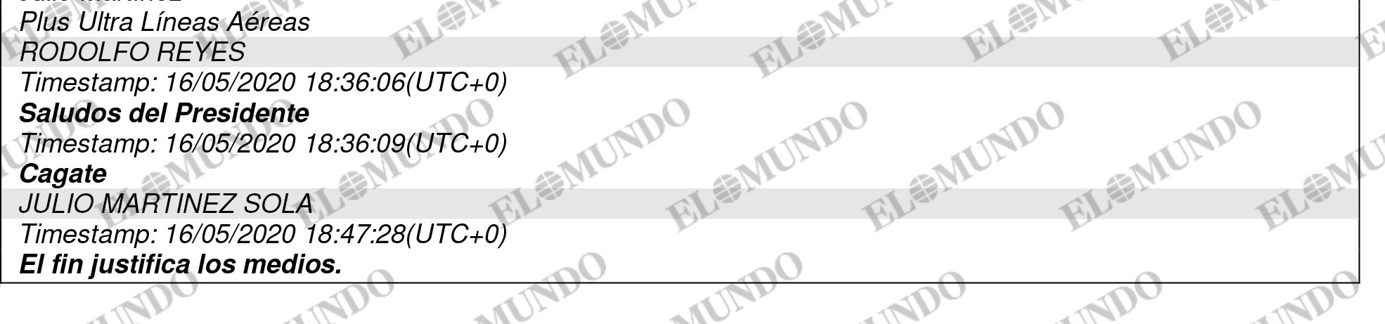 Extracto de la conversación entre Rodolfo Reyes y Julio Martínez Sola.