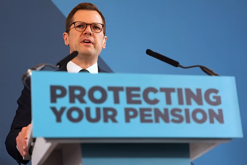 Robert Jenrick Reform UK's Shadow Chancellor speaks at a press conference in London, 2 April, 2026
