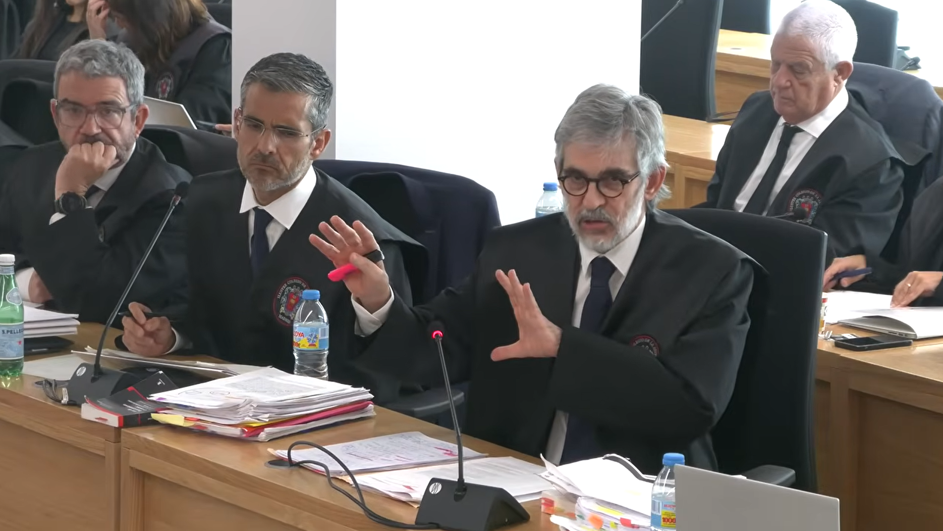 Los abogados Cristóbal Martell y Jaime Campaner, este miércoles en el juicio.