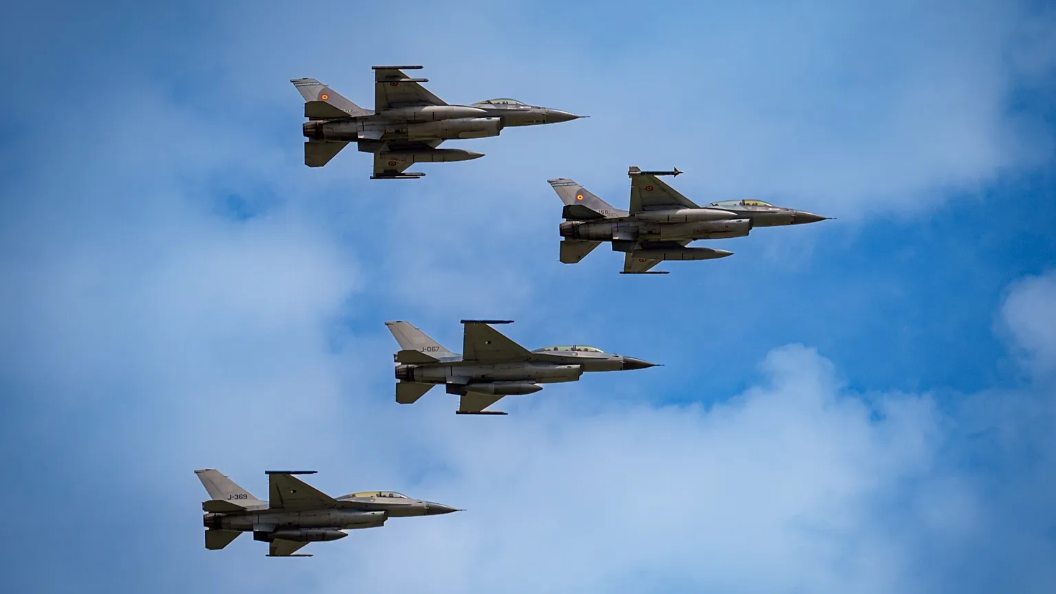 FILE: F16 jets of the Romanian Air perform a fly-by at the Black Sea, Defence, Aerospace and Security (BSDA) international exhibition in Bucharest, Romania, May 22, 2024.
