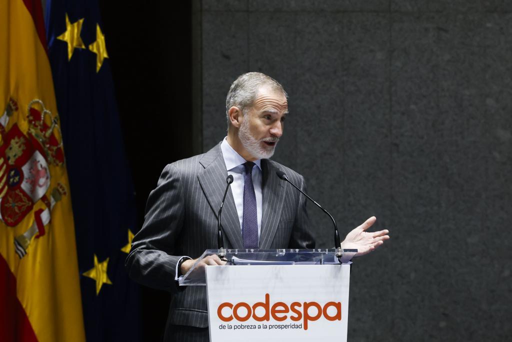 Felipe VI, este miércoles, durante su discurso en la XXIII edición de los premios Codespa.