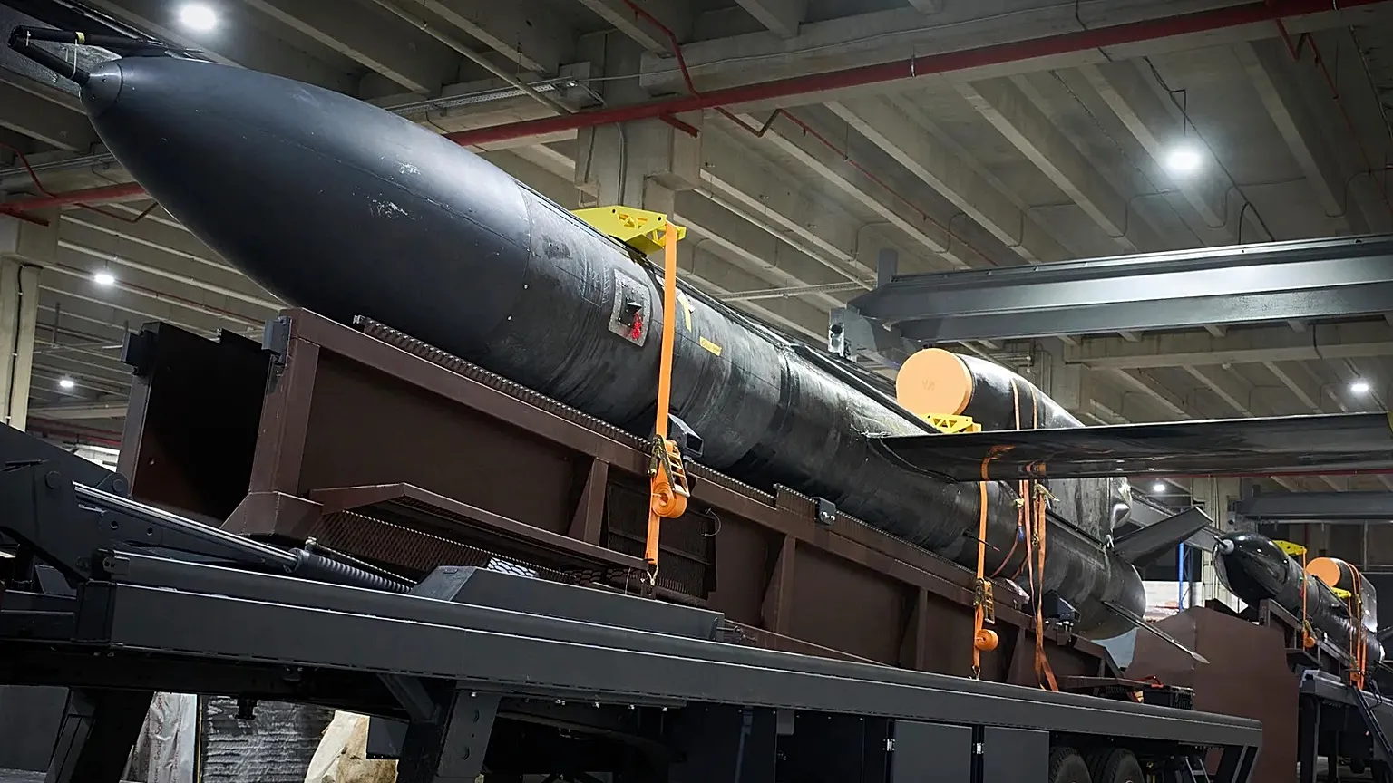 Flamingo missiles are seen at Fire Point's secret factory in Ukraine on Thursday, Aug. 14, 2025. 