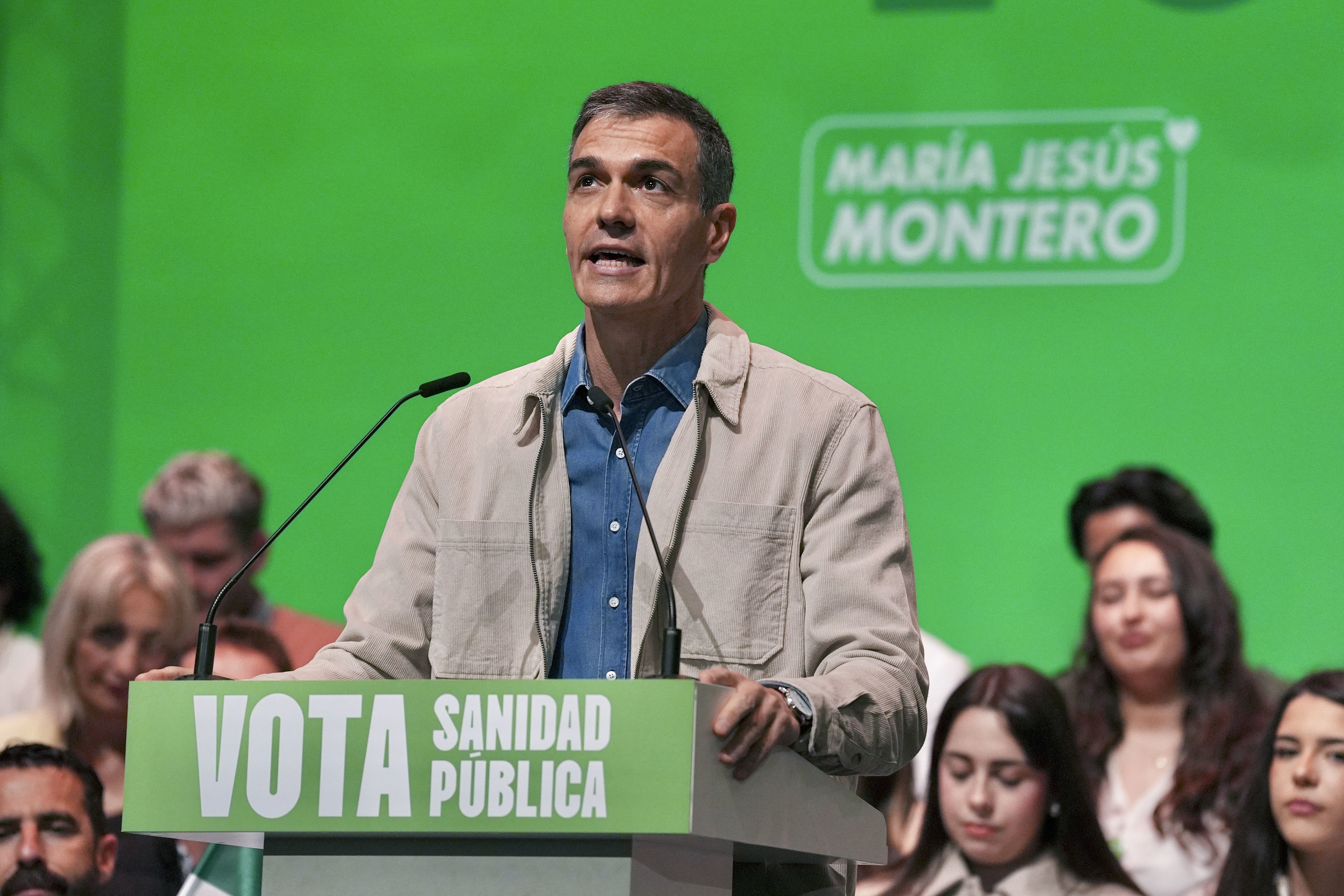 Pedro Sánchez participa el el mitin del PSOE andaluz.