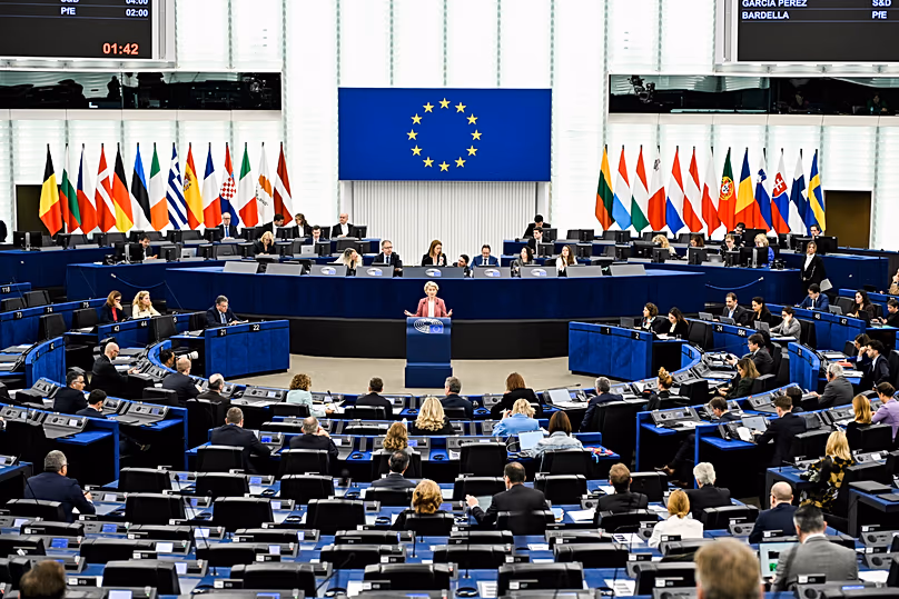 European Commission President Ursula von der Leyen speaks at the European Parliament in Strasbourg, 11 March, 2026