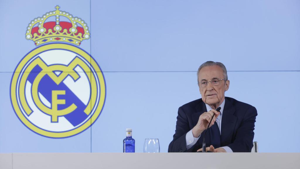 Florentino Pérez, en rueda de prensa este martes.