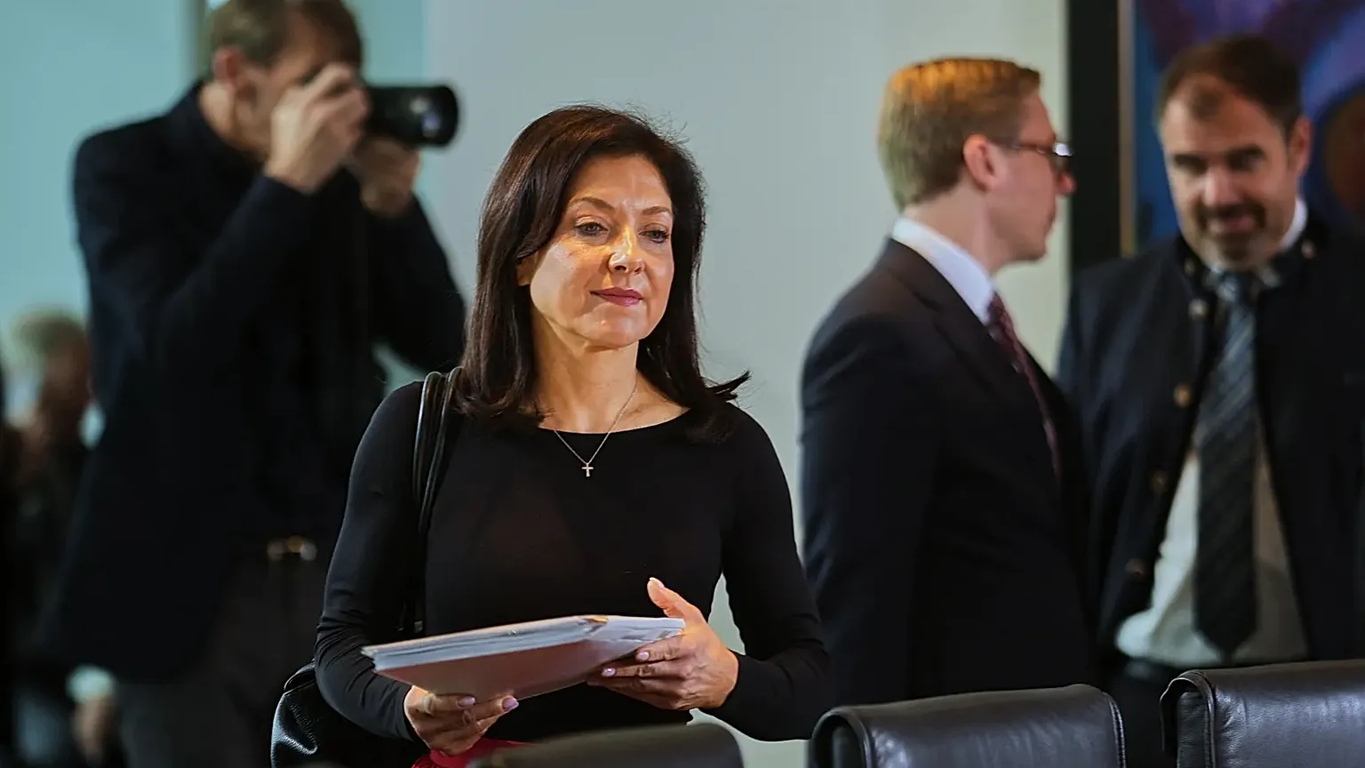 German Economy and Energy Katherina Reiche arrives for the cabinet meeting at the chancellery in Berlin, Germany, Wednesday, May 13, 2026.