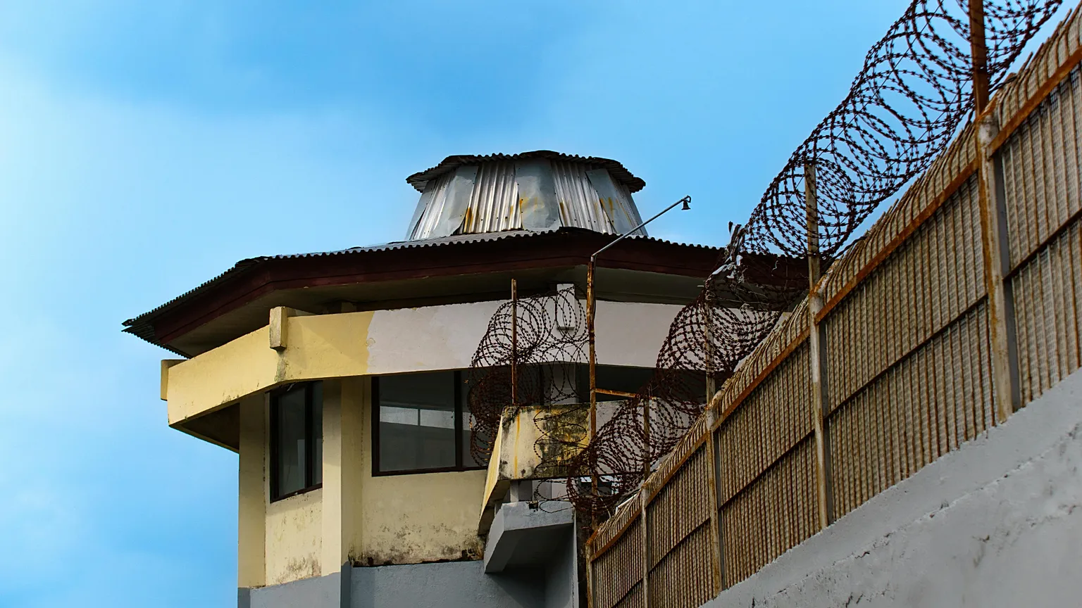 Outside a prison facility