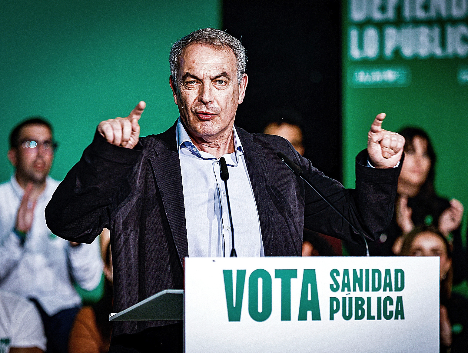 José Luis Rodríguez Zapatero en un acto de campaña de los socialistas para las elecciones andaluzas, en la provincia de Cádiz.