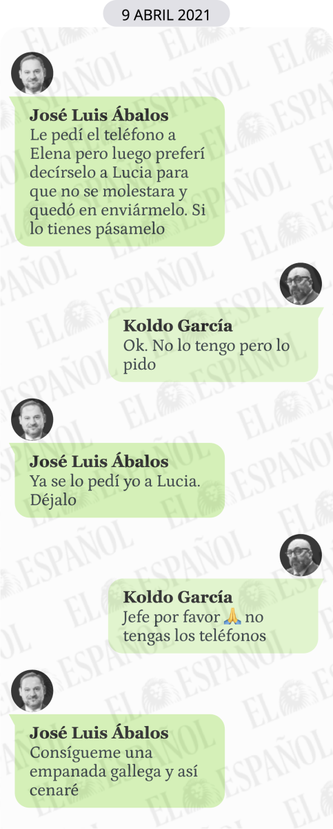 Conversación entre José Luis Ábalos y Koldo García