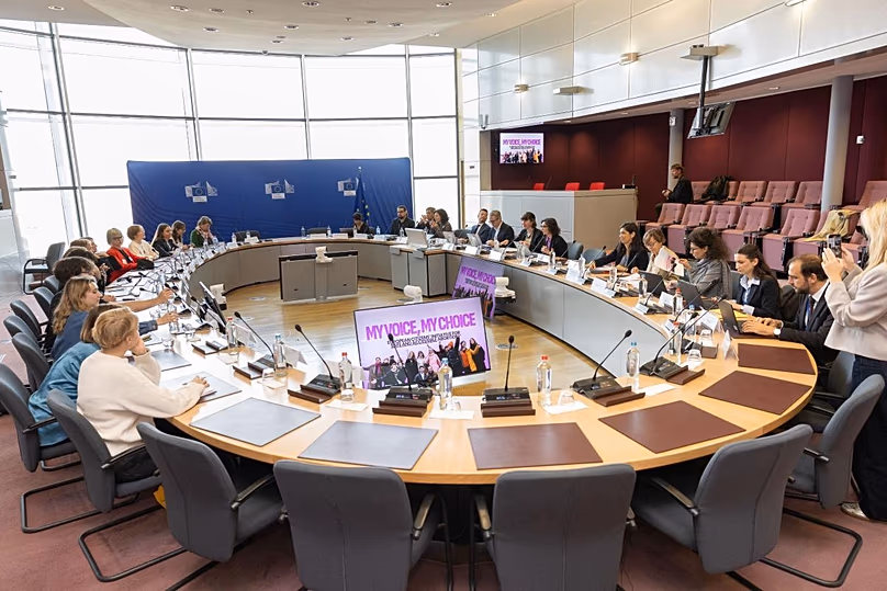 Nika Kovač presented her European Citizens' Initiative "My Voice, My Choice" to the EU Commissioner for Gender Equality, Hadja Lahbib.