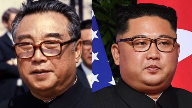 Fotos de Kim Il Sung y Kim Jong Un ambos portando lentes.