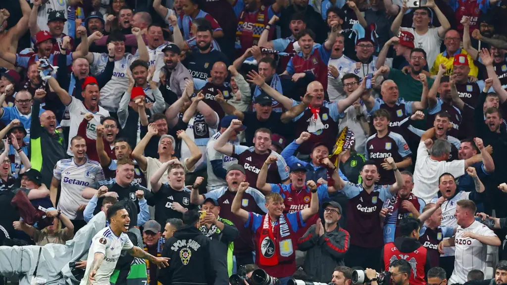 Rogers celebra su gol para el Aston Villa en la final de Europa League.