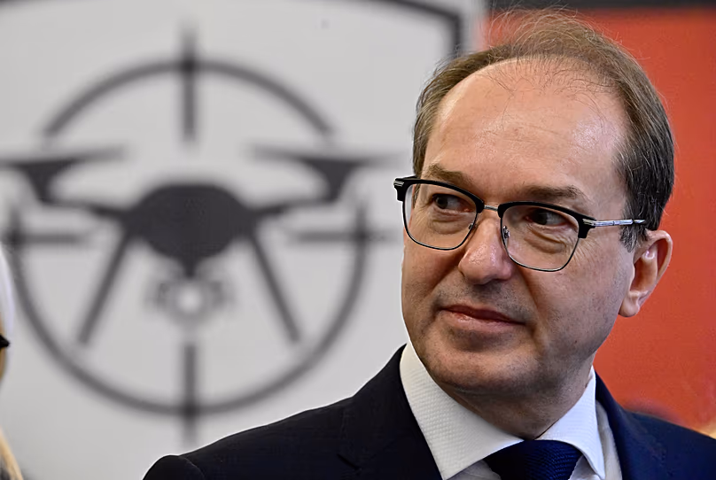 German Interior Minister Alexander Dobrindt during the opening of a new drone defence centre in Berlin, 17 December, 2025