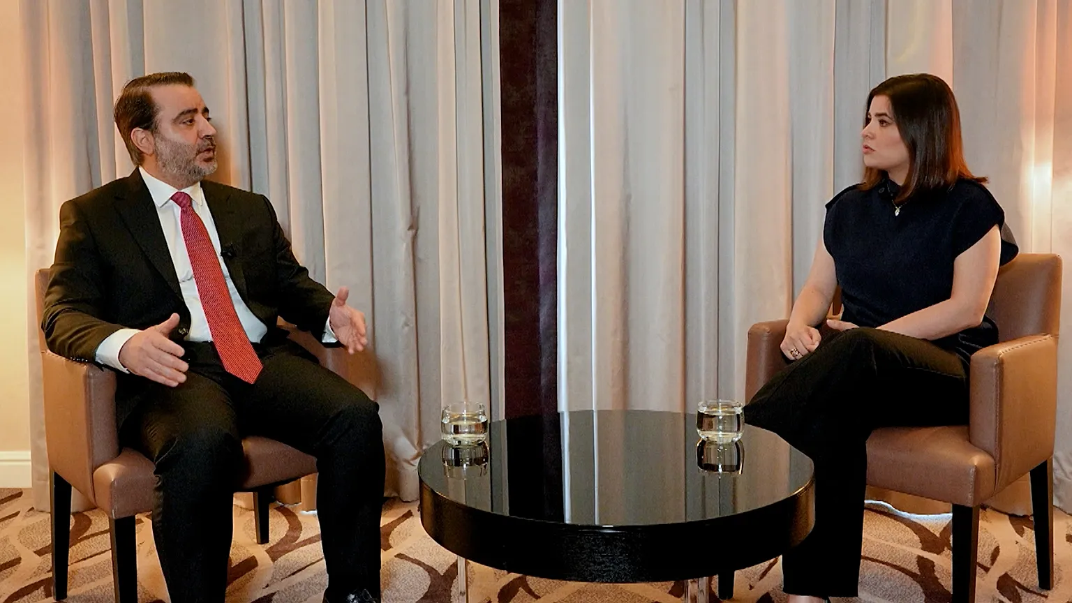 Asaad al-Shaibani, Syrian Foreign Affairs Minister &amp; Maria Tadeo, Euronews