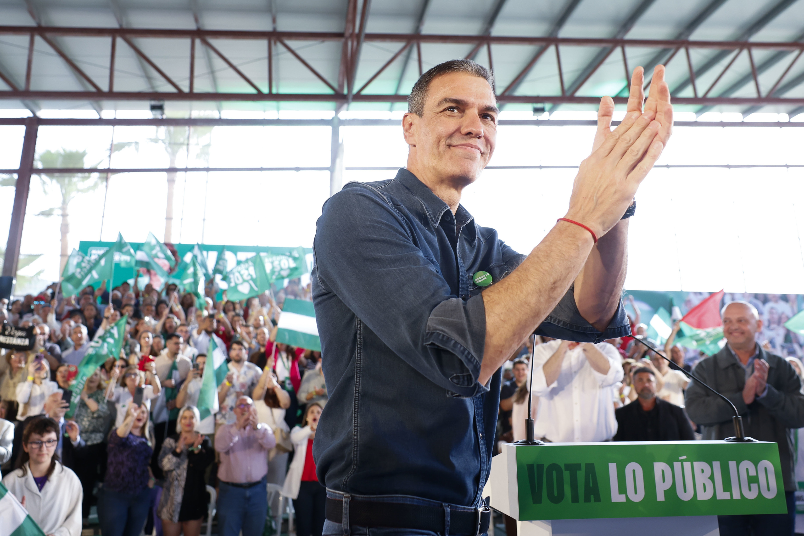 El presidente del Gobeirno en un mitin del PSOE Andalucía.