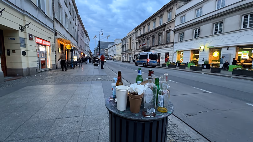 Nowy Świat Street in Warsaw at 5 am