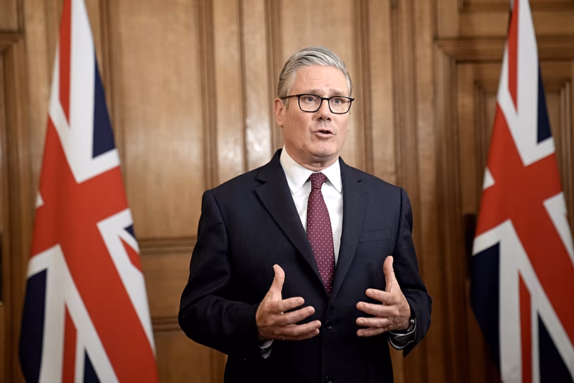 Britain's Prime Minister Sir Keir Starmer speaks in Downing Street after chairing a Cobra meeting following two people being stabbed in Golders Green, 29 April, 2026