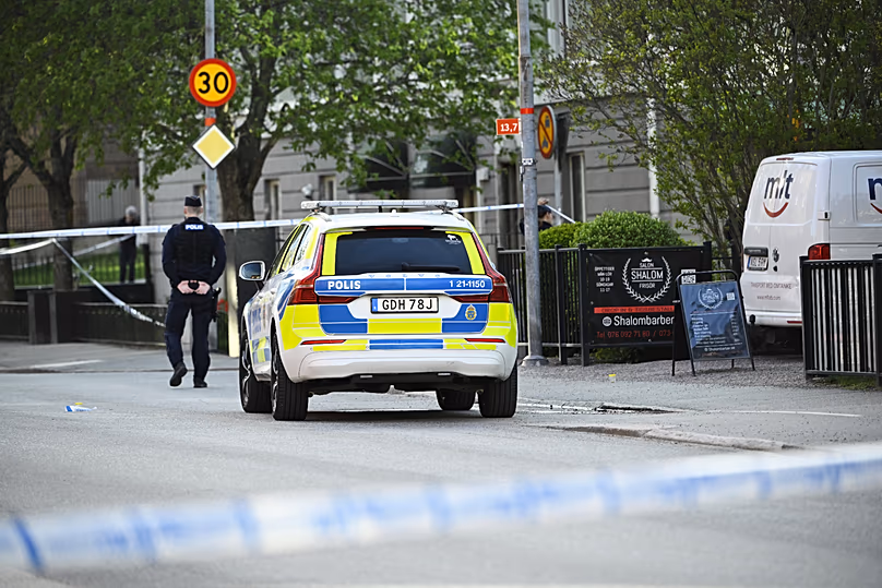 Swedish police in central Uppsala, 29 April, 2025