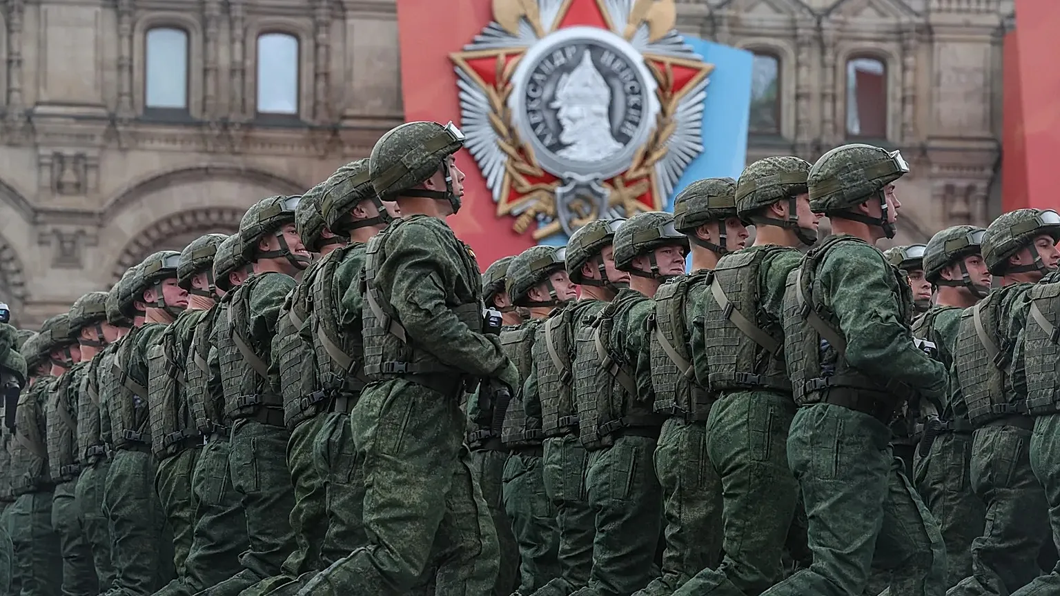 Russian servicemen attend the Victory Day military parade in Moscow, 9 May, 2026