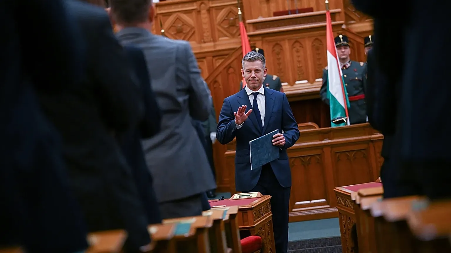 Hungary's Prime Minister Péter Magyar attends a ministerial oath-taking ceremony in parliament in Budapest, 12 May, 2026