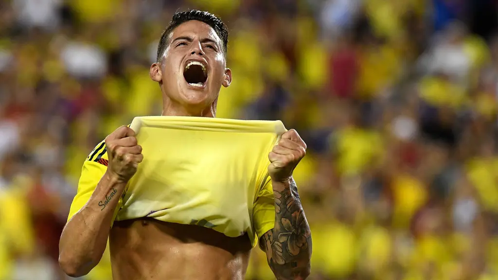 James Rodríguez celebra su gol ante EEUU