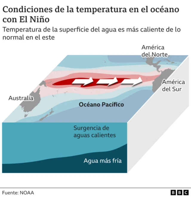 Infografía sobre el fenómeno de El Niño
