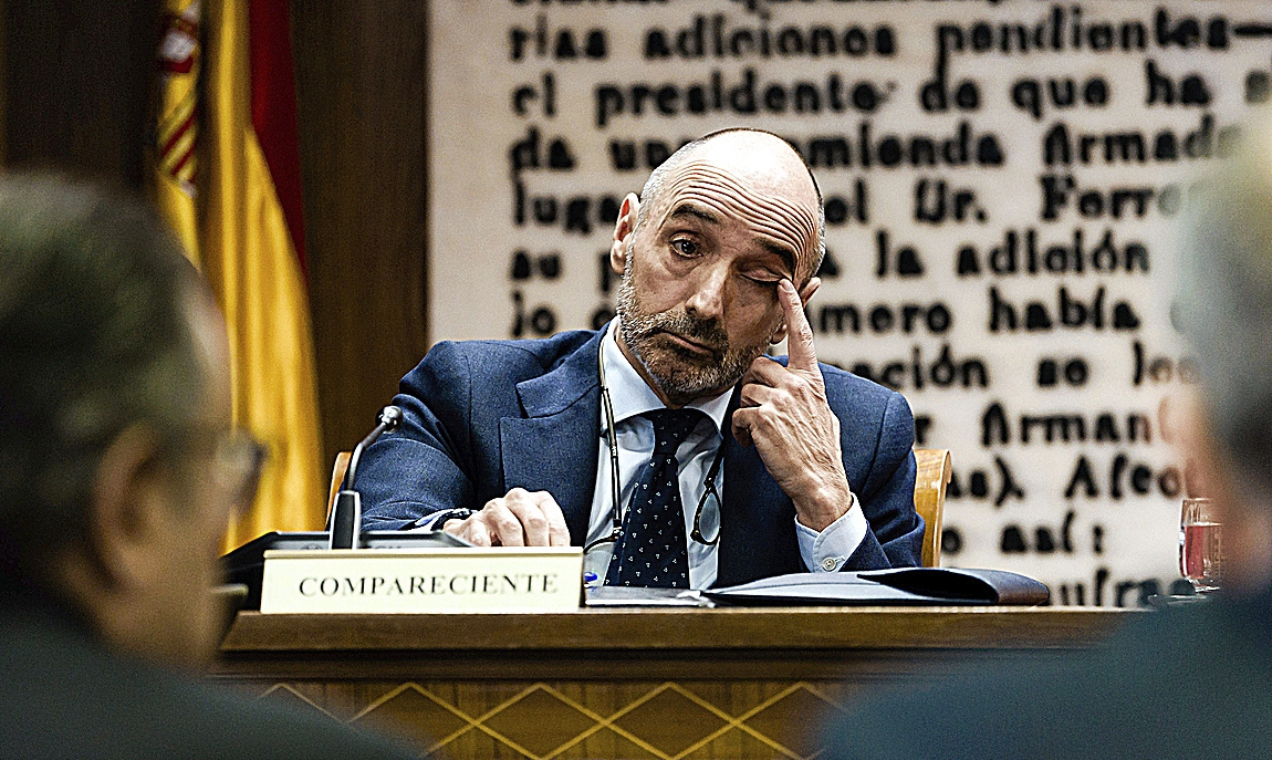 El empresario Julio Martínez ante la comisión de investigación del 'caso Koldo' el pasado 9 de abril.