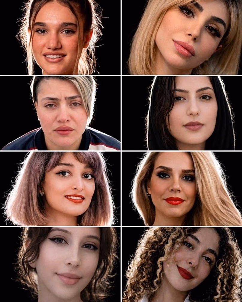 La imagen de ocho mujeres iraníes adjunta al post de Donald Trump, que afirmaba que todas enfrentaban la ejecución.