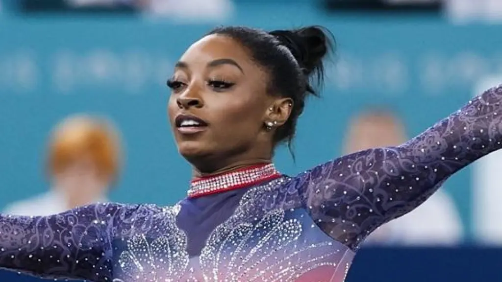 Simone Biles, durante su actuación en los Juegos Olímpicos de París.